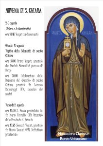 Preghiera della Novena di Santa Chiara D'Assisi Patrona Delle Malattie Degli Occhi